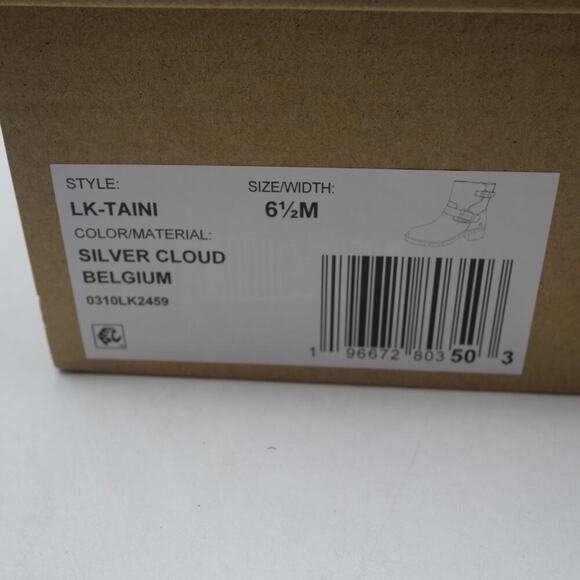 NEW Lucky Brand Women's 6.5 Taini Moto Lug Sole Booties Silver Cloud Brown - Picture 9 of 9